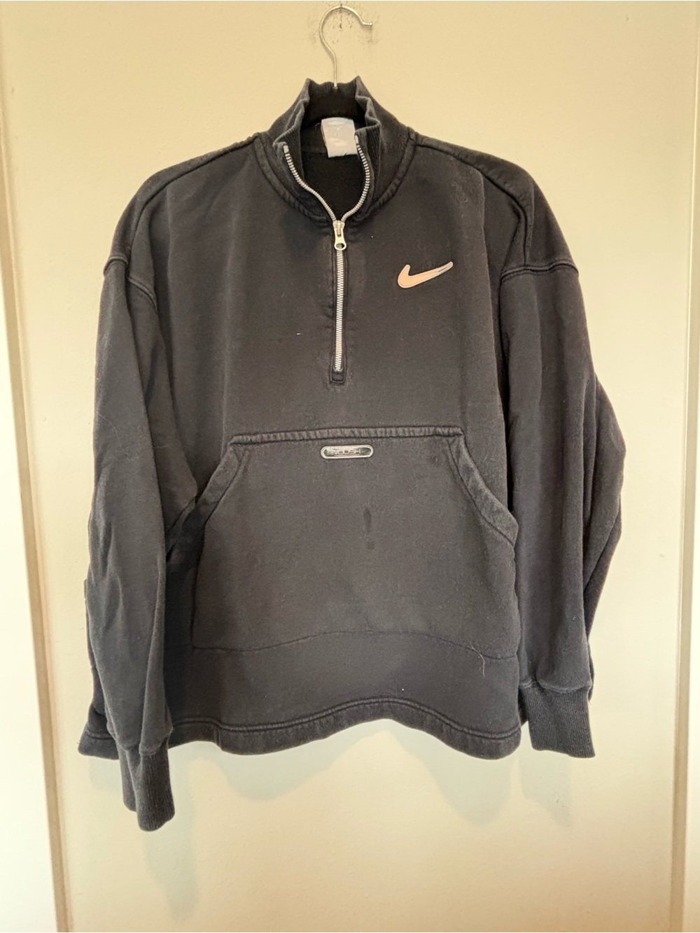 Nike Black Pullover with Light Pink Swoosh
